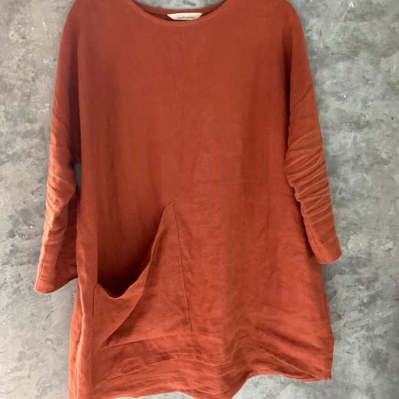 Elizabeth Suzann Harper Single Front Pocket Tunic Linen OSM - Picture 4 of 8